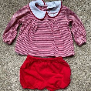 Grayson Red Stripe Baby Matching Set - Red Top & Bloomers